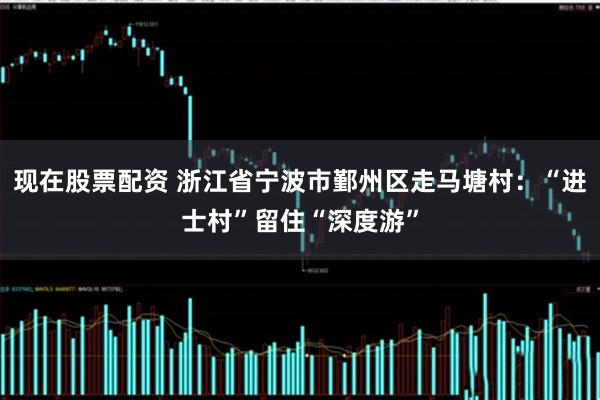 现在股票配资 浙江省宁波市鄞州区走马塘村：“进士村”留住“深度游”